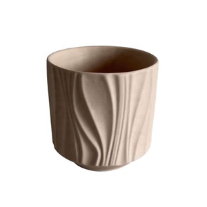 Empty Embossed Surface Textured Vintage Home Decor Ceramic Candle Jar Unique Matte Clay Candle Vessel Container - Product Image 1