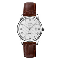 SKMEI 9058 montres analogiques à Quartz de luxe pour hommes femmes chiffre romain bracelet en cuir décontracté conception résistante à l'eau pour les Couples