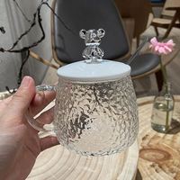 400Ml Mignon Petit Ours Marteau Motif Poignée D'eau Tasse Café Boisson pour Petit Déjeuner À Motifs