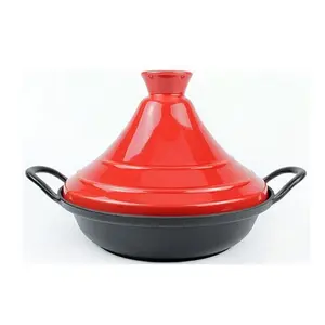 PELITA ferro fundido pequeno esmalte marroquino Tagine Pot com duas alças cerâmica potes antigos