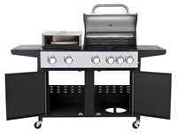 Tragbarer Outdoor-Gasgrill mit 6 Brennern und Seitenbrenner für Pizza
