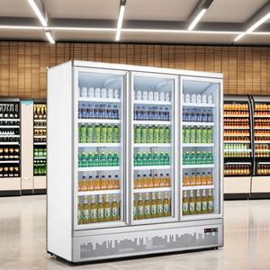 Tủ lạnh thương mại dẫn ánh sáng kỹ thuật số dọc 3-Glass cửa năng lượng uống nước giải khát mát máy làm lạnh bia hiển thị - Product Image 3