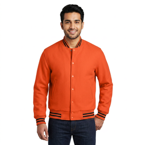 Chaqueta Varsity de Lana Unisex de Alta Calidad con Parches Personalizados con Logotipo en la Parte Delantera, Estilo Moderno, Transpirable, para Invierno - Product Image 1