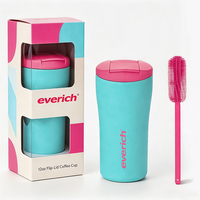 Gobelet de voyage isotherme 355 ml (12 oz) en acier inoxydable SUS304, anti-fuite, pour voiture, avec brosse de nettoyage, personnalisable, fabrication ODM