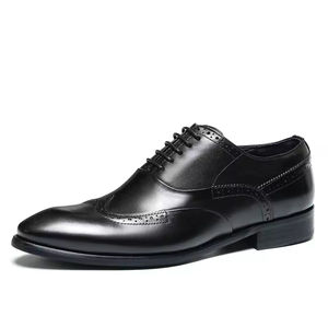 Zapatos Oxford de Vestir Formales de Alta Gama, Estilo Británico, de Cuero Genuino con Cordones, para Hombre, con Punta en Pico, Hechos a Mano, Antideslizantes - Product Image 3