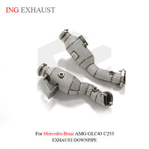 ING Auspuff anlage <span class=keywords><strong>Catlytic</strong></span> Fallrohr Für Mercedes Benz AMG GLC43 C253 Mit Cat Hitzeschild Auspuffrohre Auto Performance Parts - Product Image 6