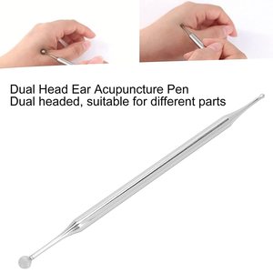 2024 Hot Double Headed Edelstahl Akupunktur Ohr körper Sonde Pen Reflex zonen massage Facial Deep Tissue <span class=keywords><strong>Massager</strong></span> Trigger Point Tool