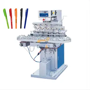 DX-M6C Ink tray 6 color pen pad printing machine with conveyor