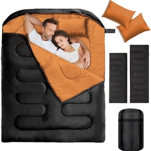 Sac de couchage double imperméable pour adultes, léger, pour 2 personnes, avec 2 oreillers, pour le camping et la randonnée - Product Image 3