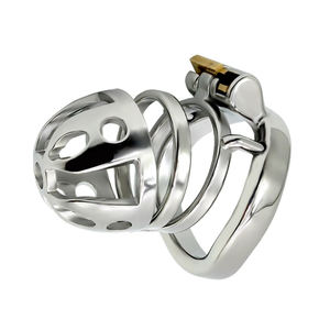 FRRK الكبار ألعاب معدنية مجوفة الذكور العفة قفل القضيب قفص الديك للرجال الجنس لعب - Product Image 1