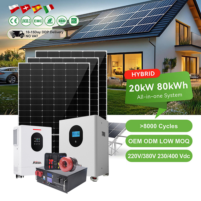 10kw 15kw 20kw 25kw Inverter All in One 50kwh 100kwh 200kwh Lithium Ion Battery off Grid Solar Power System Complete Kit
