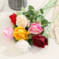 Rose artificielle en soie imitation, faite à la main, réaliste, style européen, pour la décoration de la maison, les arrangements de mariage, mur de fleurs