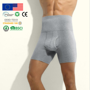 Sous-vêtements pour hommes, directement de l'usine, coton gris chiné, <span class=keywords><strong>taille</strong></span> haute, jambes longues, anti-frottement, chauds, couvrance totale, slips et boxers pour hommes - Product Image 1