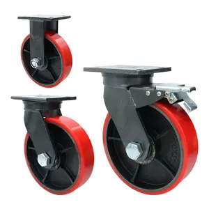 100 125 150 200mm Caster Wheel Manufacturer 1000kg 1 Ton Heavy Duty Swivel Pu Caster Wheel