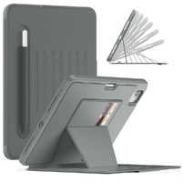 Casing Tablet Kulit PU untuk iPad Air 4/Air 5/Pro 11 Bangun Tidur Otomatis Bisnis Magnetik Dapat Disesuaikan Slot Pensil Berdiri TPU