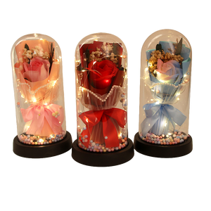 Venta al por mayor <span class=keywords><strong>de</strong></span> fábrica: Luz nocturna pequeña decorativa con cubierta acrílica <span class=keywords><strong>de</strong></span> flor <span class=keywords><strong>de</strong></span> jabón en relieve, romántica y <span class=keywords><strong>de</strong></span> ensueño, para el Día <span class=keywords><strong>de</strong></span> San Valentín. - Product Image 1