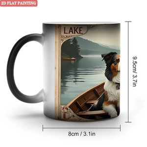 Mug personnalisé avec impression photo, noir givré, 11 oz, céramique, tasse magique changeant de couleur à la chaleur - Product Image 1
