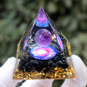 Amethyst Ball <b>Crystal</b> <b>Chip</b> Pyramid Resin Epoxy Craft Desktop Office Ornament Home Decoration Gift - Product Image 4
