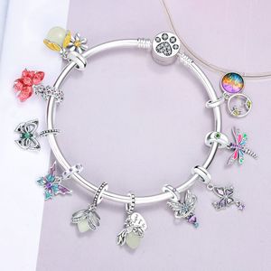 Bijoux personnalisés en usine, fabrication de bijoux en argent 925, breloques papillon luciole, pendentif plaqué or, compatible avec les bracelets originaux, tendance <span class=keywords><strong>TikTok</strong></span> - Product Image 2