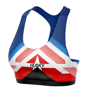 Sujetador deportivo sublimado personalizado, transpirable, diseño único, spandex/poliéster, cómodo sujetador deportivo de yoga para mujer - Product Image 3