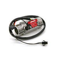 Compteur d'eau électronique ZJ-LCD-S2 avec affichage totalisateur, capteur de débit en acier inoxydable DN20 1-30L/min et capteur de température NTC 50K
