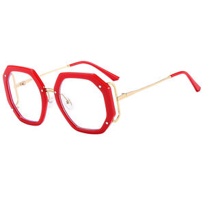 Octagon Anti Blue Light Polygon gafas de lectura redondas <span class=keywords><strong>2023</strong></span> moda marca de lujo diseño gafas transparentes mujeres monturas de gafas - Product Image 5