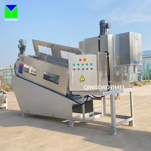 Material SS304 316 Screw Type Fully Automatic Sludge Dewatering Filter Press Outlet Cake Moisture Content 75%-85%