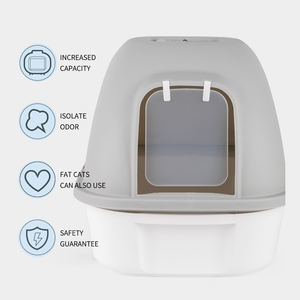 Grand <span class=keywords><strong>bac</strong></span> <span class=keywords><strong>à</strong></span> litière pour chat portable entièrement fermé <span class=keywords><strong>avec</strong></span> fonction de nettoyage facile Cuillère cachée <span class=keywords><strong>Sable</strong></span> Matière <span class=keywords><strong>plastique</strong></span> Plus <span class=keywords><strong>Couvercle</strong></span> - Product Image 3