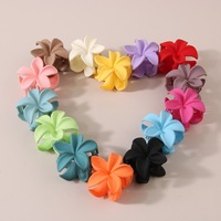 BELLEWORLD Pinces à cheveux en acrylique avec logo personnalisé, motif fleur hawaïenne mignonne de 4 cm, pinces fines colorées pour filles, accessoires capillaires en gros