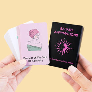 Carte d'affirmation <span class=keywords><strong>en</strong></span> papier Badass imprimée personnalisée cadeaux de soins personnels inspirant quotidien motivationnel pleine conscience - Product Image 3