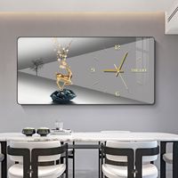 Horloge murale de luxe en cristal et porcelaine, calendrier, salon, salle à manger, chambre à coucher, peinture décorative créative, horloge murale