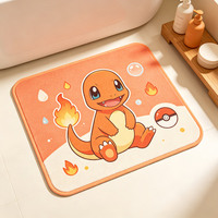 Tapis de bain doux violet à séchage rapide, antidérapant et absorbant pour salle de bain, tapis de porte de salle de bain personnalisé imprimé en 3D avec le personnage de dessin animé Pokémon Gengar