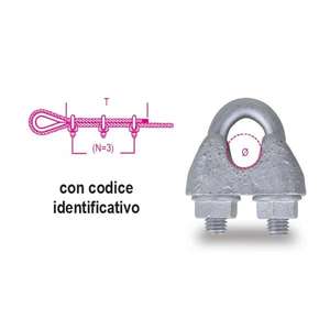 BETA - 080160869 ROBUR-Clips de câble métallique corps en fonte malléable galvanisé (multi-pack) ÉLÉMENTS POUR LA FIXATION - Product Image 2