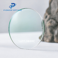 Lentilles optiques Pioneer 1.67/1.74 asphériques anti-reflets à vision simple, protection UV400, revêtements UC HC HMC SHMC, transparentes