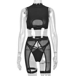 2015 Lingerie sous-vêtements non censuré Transparent soutien-gorge slips 5 pièces fantaisie dentelle délicate Fine intime luxe ensembles - Product Image 2