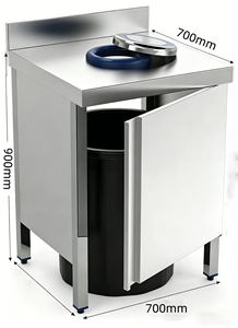 Stainless Steel Kitchen Waste Cabinet With Color Coded <b>Rubber</b> <b>Rings</b> For Waste Sorting Commercial Restaurant Kitchen Waste Trolle - Product Image 5