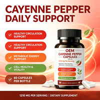 Capsules de piment de Cayenne 1210 mg avec aubépine, L-Carnitine, betterave et Nattokinase 60