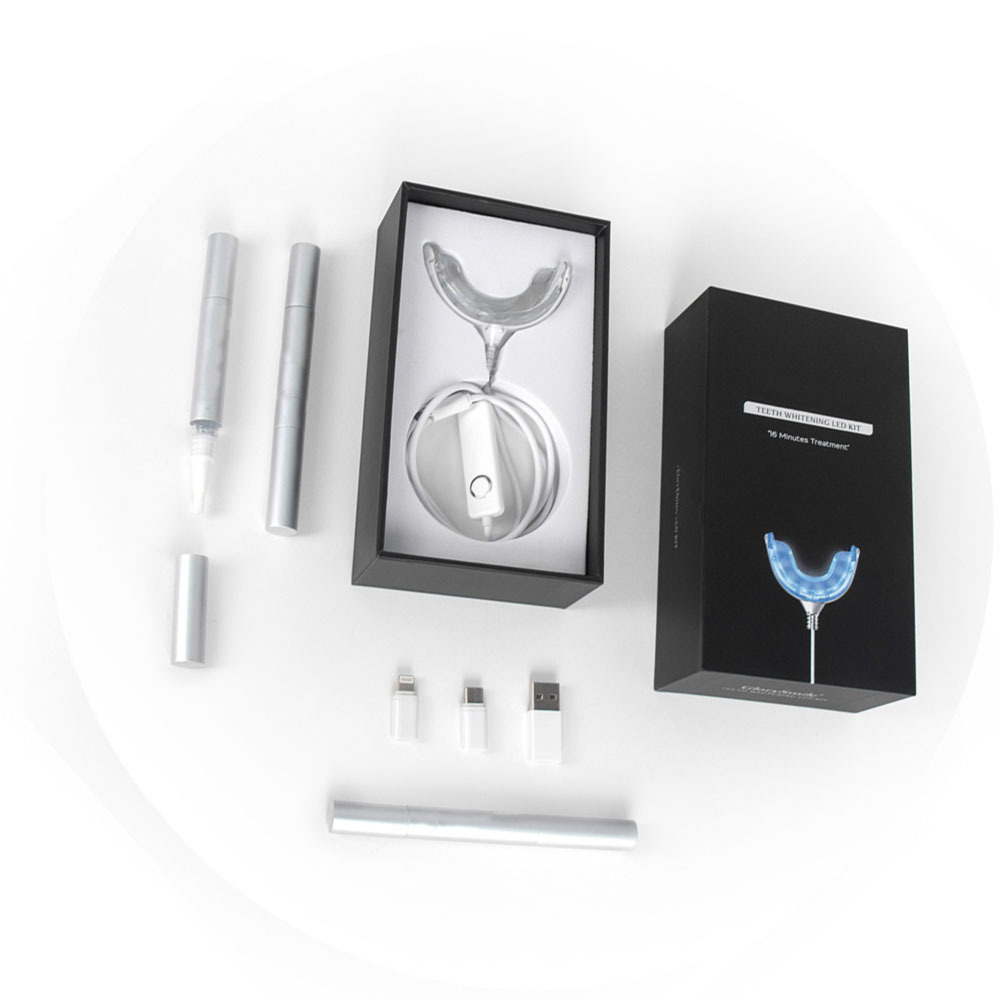 Non Peroxide Professional Teeth Whitener Teeth Whitening Kits Led Light USB