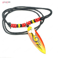 Bijoux hawaïens planche de surf paix Yinyang Tribal Rasta perles colliers collier de dents de requin