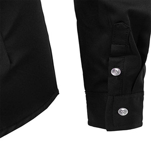 <span class=keywords><strong>Oro</strong></span> degli uomini di Ricamo Slim Fit A Maniche Lunghe Camicie Casual - Product Image 6