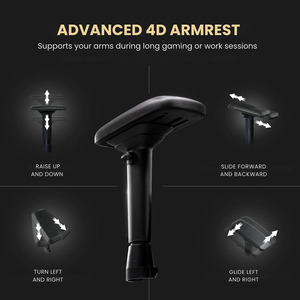 La silla ergonómica japonesa para juegos ofrece un soporte <span class=keywords><strong>de</strong></span> cintura incorporado <span class=keywords><strong>de</strong></span> 4 vías y un reposabrazos 4D <span class=keywords><strong>de</strong></span> aleación <span class=keywords><strong>de</strong></span> aluminio para un control <span class=keywords><strong>de</strong></span> precisión - Product Image 4