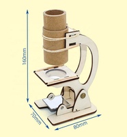 Microscope en bois à assembler soi-même pour expériences scientifiques – Kit de matériel pour expériences de physique – Science et technologie (Petit modèle)