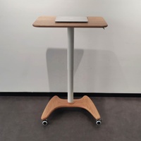 Bureau assis-debout moderne, mobilier de bureau et d'étude, hauteur réglable par vérin à gaz, base ergonomique en aluminium, bureau informatique