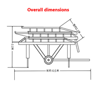Rampe de chargement mobile pliable en trois sections, 10-20 tonnes, hydraulique manuelle, hauteur de levage 1,1-1,8 m, plateforme 11,3x21 m