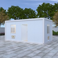 Maison conteneur préfabriquée modulaire détachable en verre de 20 pieds pour dortoir, camping, bureau, ou espace de vie préfabriqué