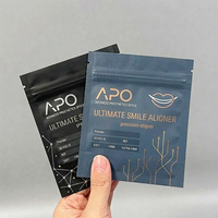 Sacs d'emballage personnalisés refermables mats à une face transparente avec fermeture éclair, sacs pour aligneurs transparents, sacs Mylar plats thermoscellables à fermeture éclair