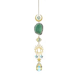 Meilleures ventes : Attrape-soleil <span class=keywords><strong>en</strong></span> éclats de cristal naturel et tranches d'agate, carillon éolien, ornement décoratif suspendu pour jardin - Product Image 6