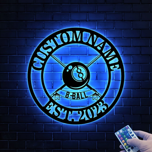 Diseño de logotipo personalizado Arte de pared de metal Luz LED-Logotipo de negocios personalizado Nombre Signo Decoración para el hogar - Product Image 2