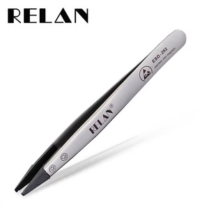 Relan Anti-static Tweezers ESD-259 Stainless Steel Non-magnetic Industrial Precision <b>Tool</b> - Product Image 2