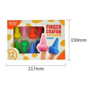 SUNNY 12 colors Non-toxic plastic cute animal shape crayon for kids drawing